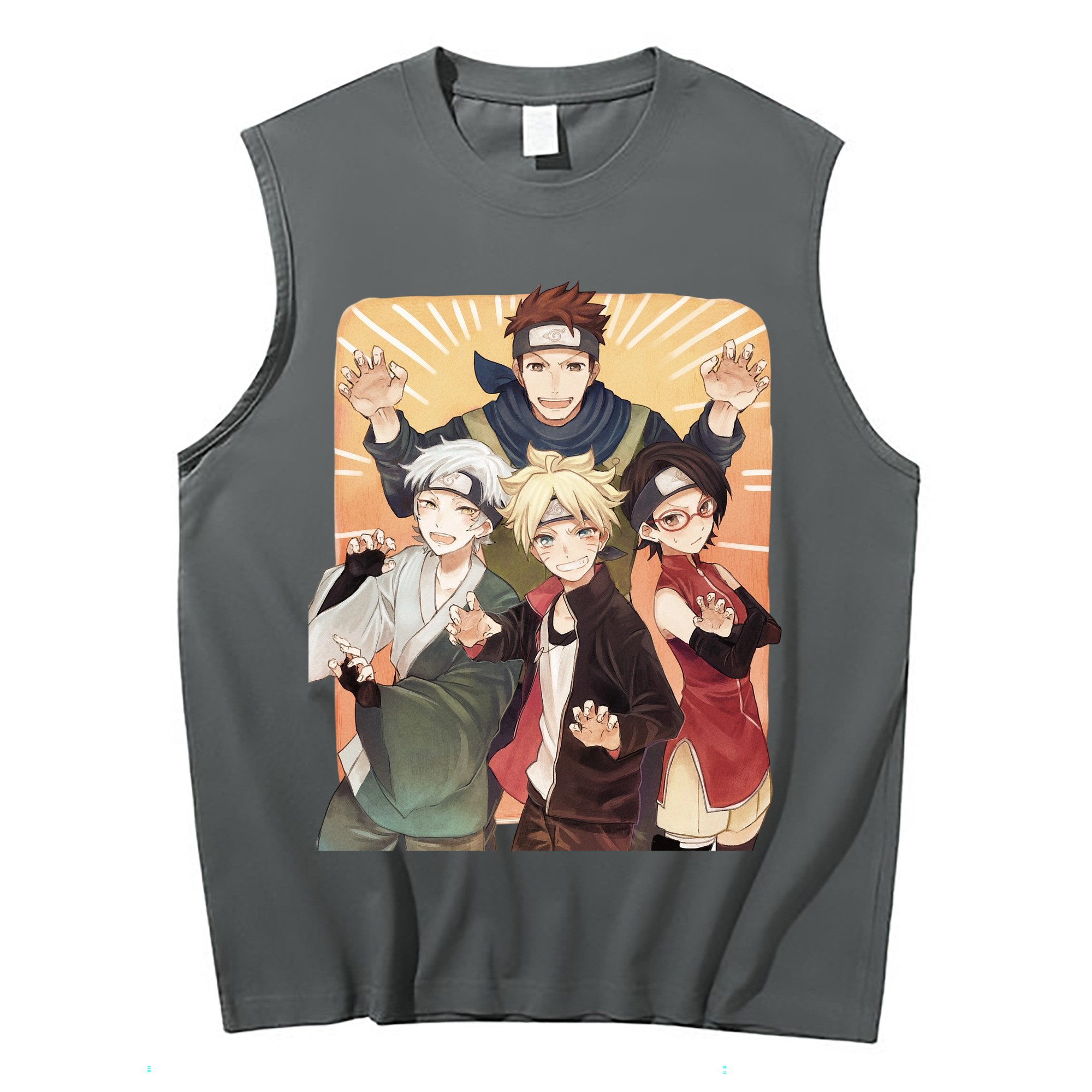 （画像用） NARUTO -ナルト- うちは サラダ Uchiha Sarada コットン100％タンクトップ（フロントプリント）
